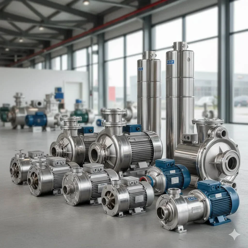 انواع مختلف پمپ سانتریفیوژ استیل پوصام